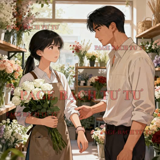 Bông Hồng Trắng Trong Tiệm Hoa Cũ