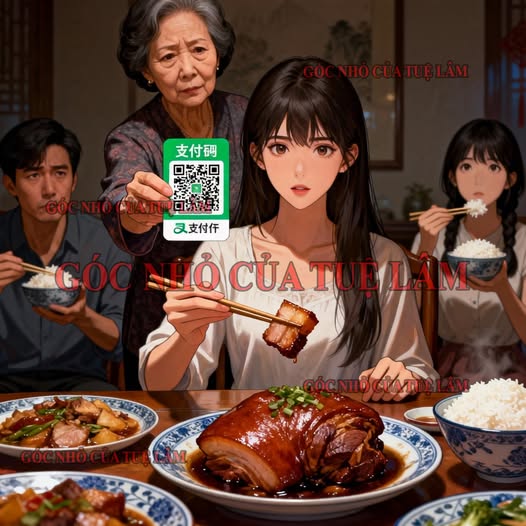 Mẹ Chồng Quét Mã QR Khi Tôi Gắp Thịt