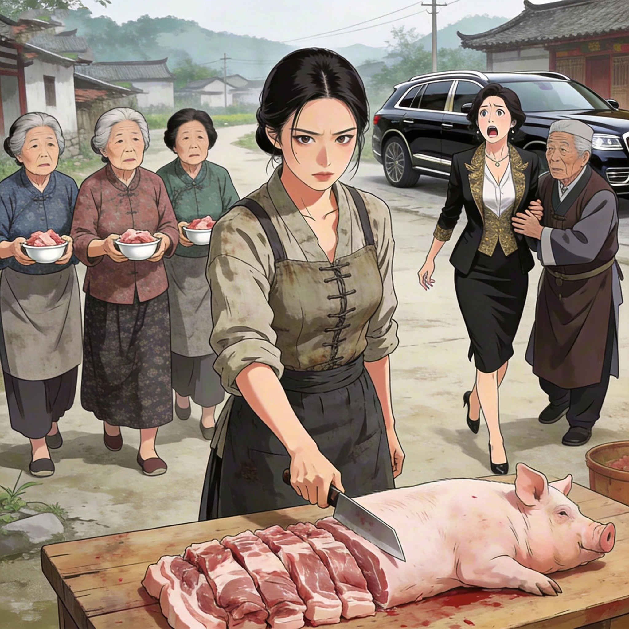 NỮ PHỤ ĐANG MỔ HEO