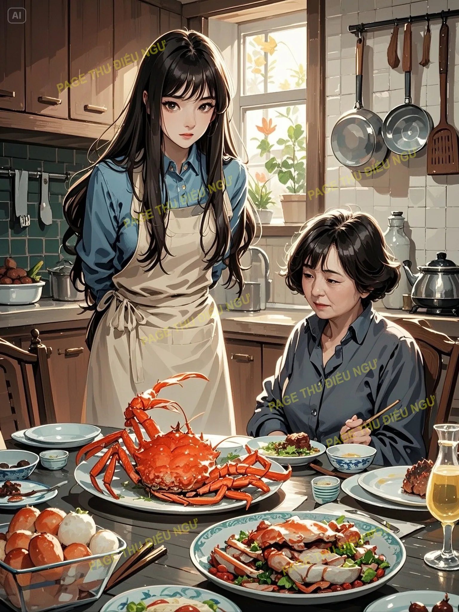 Bìa truyện SỐNG LẠI, TÔI ĐỂ MẸ CHỒNG ĂN HẢI SẢN THOẢI MÁI